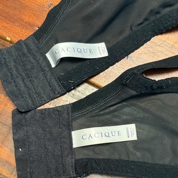 Cacique Black Lace Bra Duo 40DDD - Picture 2 of 7